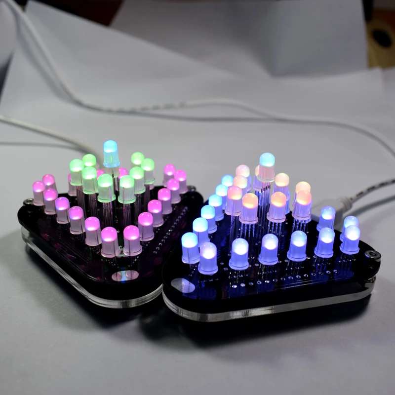 DIY сенсорный контроль RGB Полноцветный 5 мм светодиодный набор треугольной пирамиды