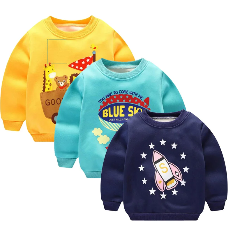

Children sweatshirts for girls Cartoon boys hoodies kids Baby Thick fleece pullover Sweatshirts Outwear Sweater 1 2 4 5 years