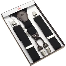 4 зажима из натуральной кожи черные подтяжки с бесплатной доставкой