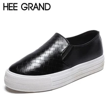 HEE GRAND/женская повседневная обувь; однотонные лоферы из искусственной кожи на плоской подошве; Модные женские слипоны; женская обувь на плоской подошве; Размеры 35-40; XWD6288