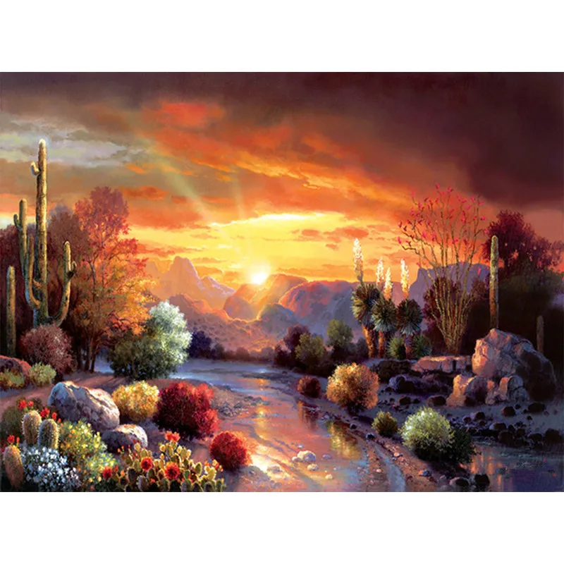 

Full Round/Square Drill 5D DIY Diamond Embroidery Desert Dusk Diamond Painting Cross Stitch Rhinestone Mosaic Decoration