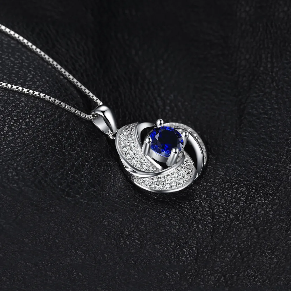 Jewelrypalace Роскошные 1.9ct создан сапфир кулон Цепочки и ожерелья из натуральной 925