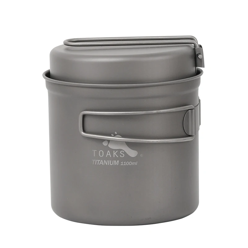 

TOAKS 1100ml Cookware Set Ultralight Titanium Pot Frying Pan Outdoor Camping Titanium Bowl Titanium Cup Picnic