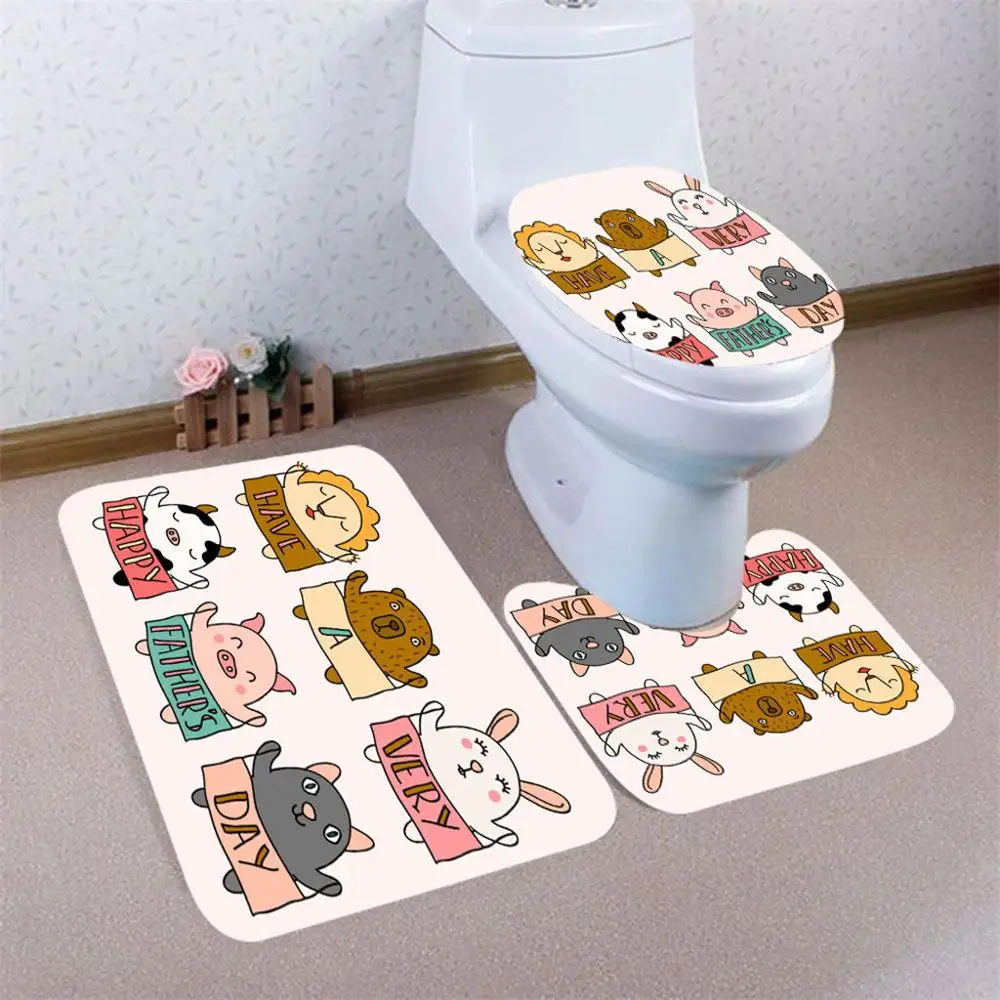 

Bath Rugs Valentine's Day Series Bath Rug Set 3Pcs Bath Mat Toilet Mats Antiskid Conch bathroom mat 3 piece set bad teppich @16