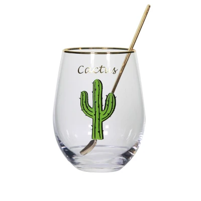 Cactus 2 Северная Европа MEOR Cat Большой живот Золотой обод бокал для вина лоток для Мусса десерт сок коктейльное яйцо форма кружки - Цвет: Cactus 2