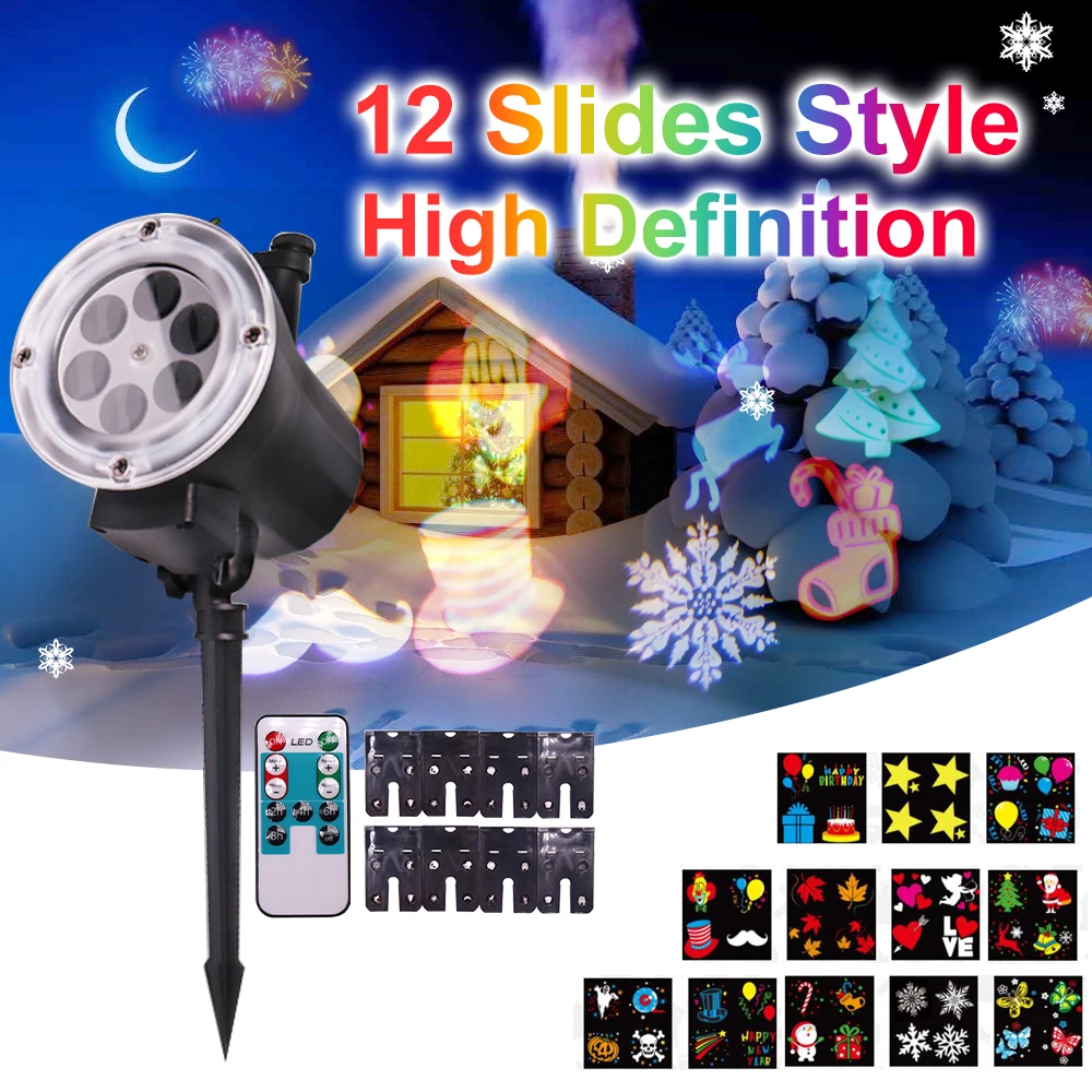 

HD Projection lamp Led waterproof IP65 Outdoor Indoor Rotating Spotlight Decorations Lights Landscape Lighting for holiday