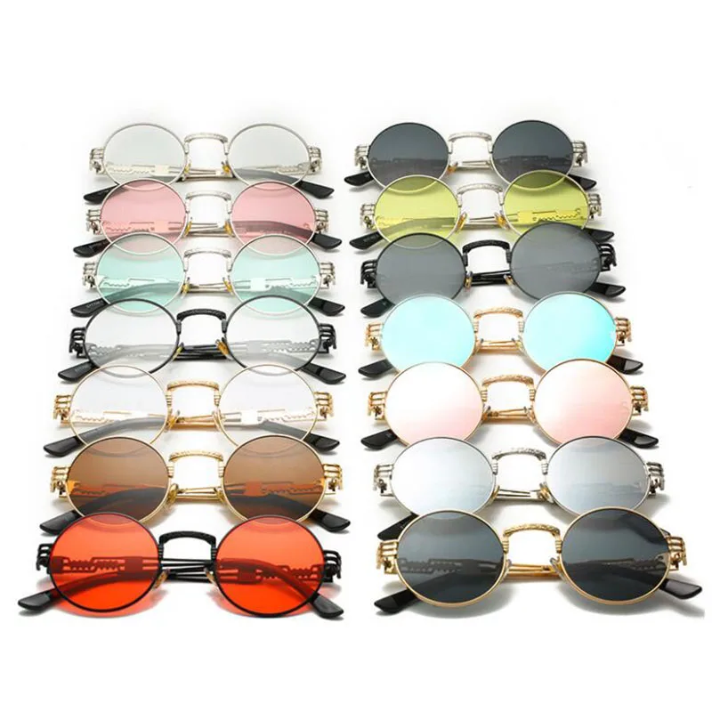 Gothic Steampunk Round Sunglasses - Men Women Alloy Eyeglasses, Circle Shape | Brand Designer Sun Glasses Mirror | High Quality UV400 image 4