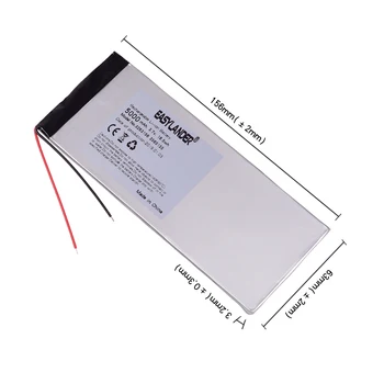 

3263156 3.7V 5000mAh Rechargeable li Polymer Li-ion Battery For 8 inch Tablet PC CHUWI Hi8,CHUWI hi8 pro, xv8 DVD DVR 3565155