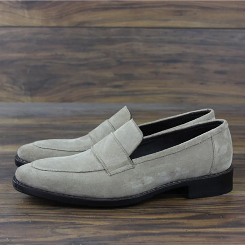 Mesure Hommes Avec Cousu Suède Maloneda Goodyear Vache Décontracté Fait Sur Mocassins Véritable De Confortable Lacets Sans Bon Chaussures Gris xeBorQdCW