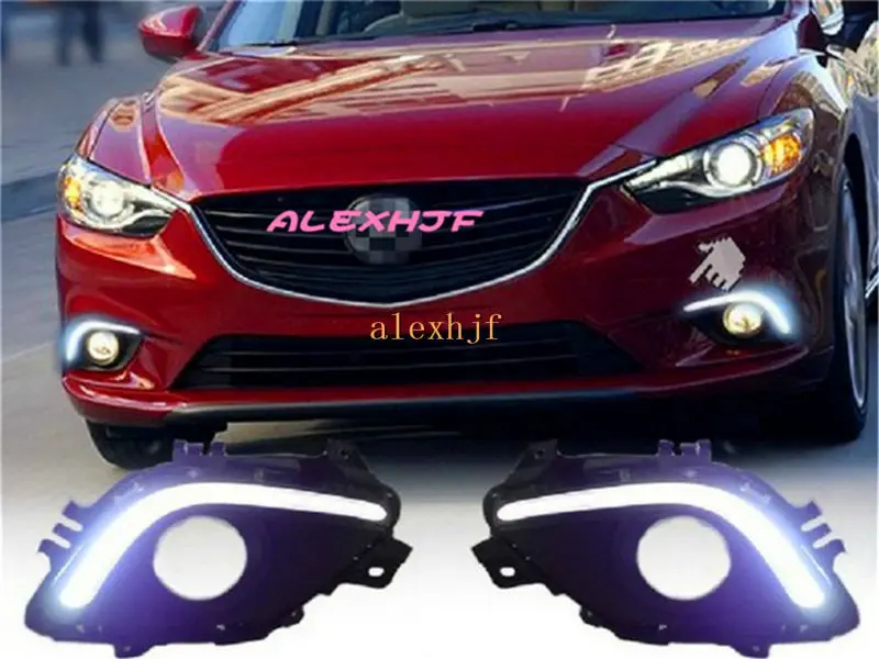 

July King LED Guide Daytime Running Lights DRL With Fog Lamp Cover Case for Mazda 6 Atenza 2013-2016, 1:1 replacement