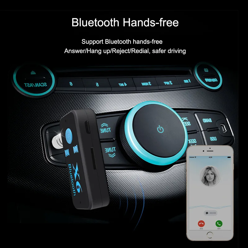 

Bluetooth Adapter 3 in 1 Wireless 4.0 USB Bluetooth Receiver 3.5mm Audio Jack TF Card Reader MIC Call Support For Car Speaker