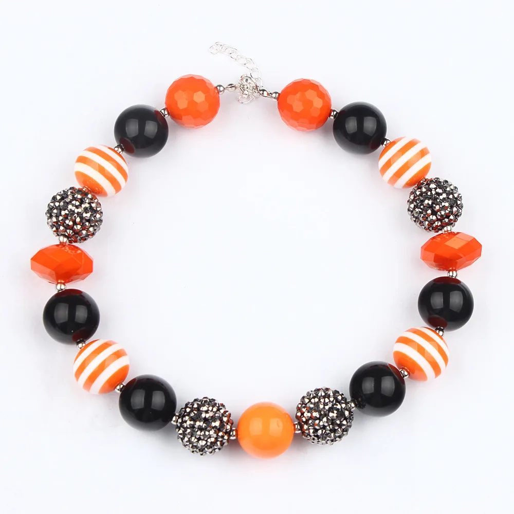 

Infants Baby The Halloween Gifts Kids Girls Outfits Jewelry DIY Chunky Bubblegum Necklace Big Acrylic Beads Strand Necklace