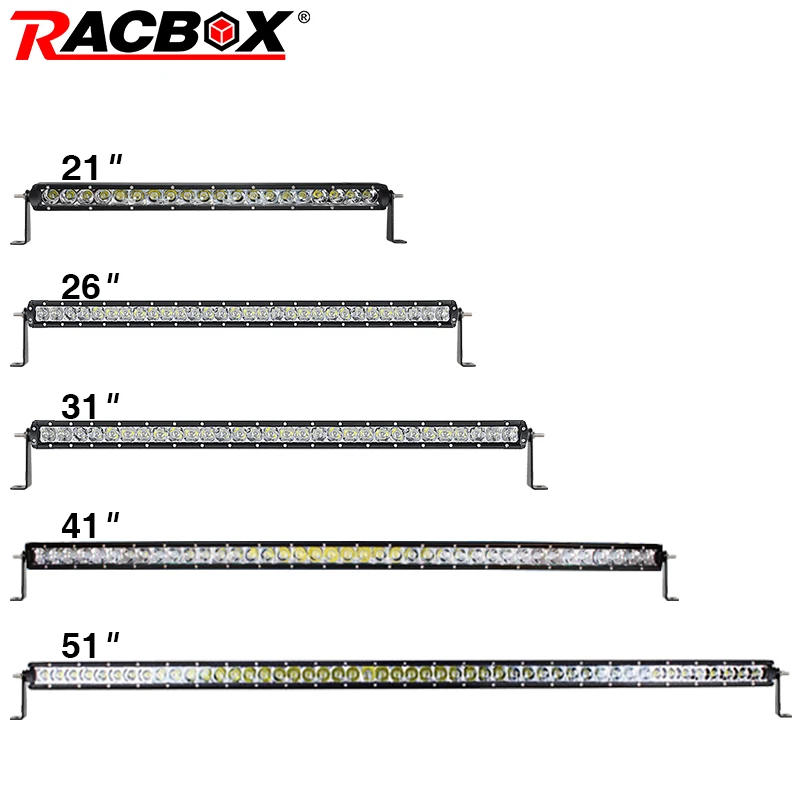 RACBOX 5D 22 &quot26&quot 32 &quot41&quot 51 &quotсветодиодный светильник Однорядный 100 Вт 150 200 250