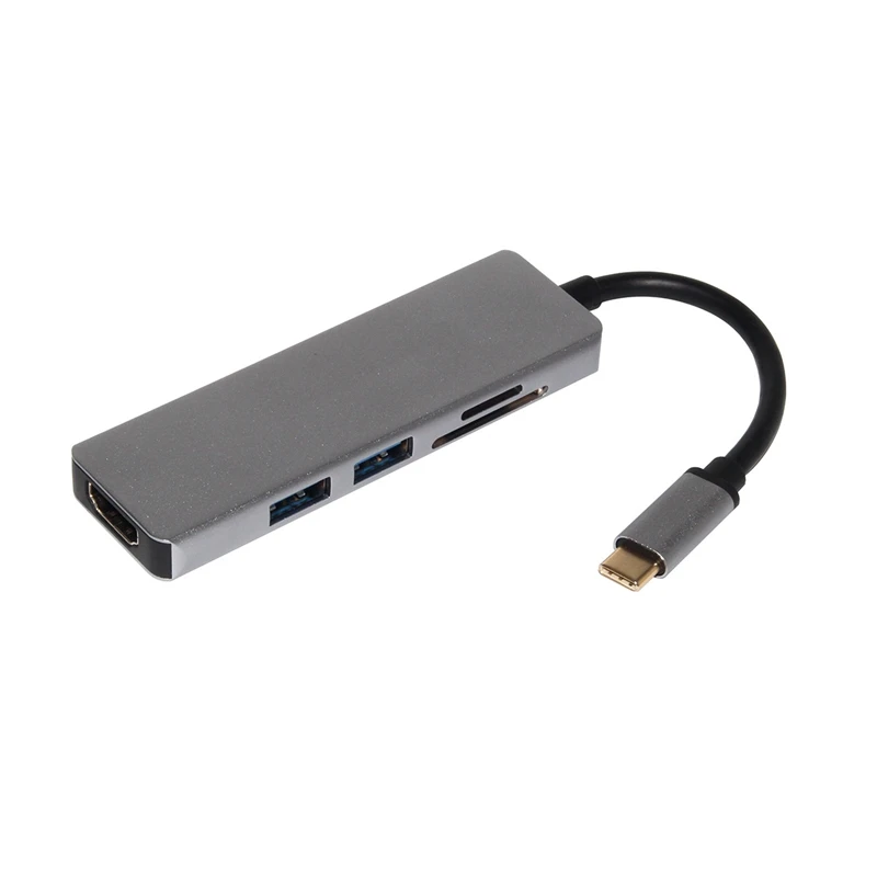

USB-C Hub Dual USB 3.1, Type C to HDMI 4K Adapter, SD & SD Card Reader