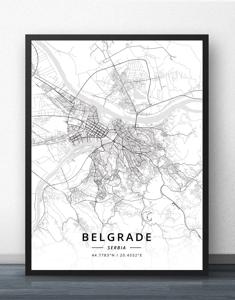 

Belgrade Serbia Map Poster
