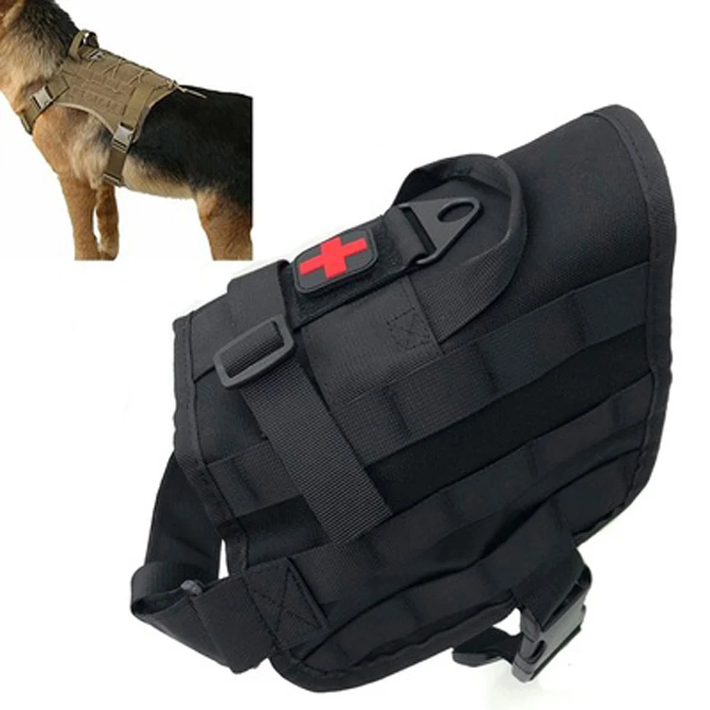 MOLLE Dog Harness Nylon Vest for Walking Hunting Tactical Military