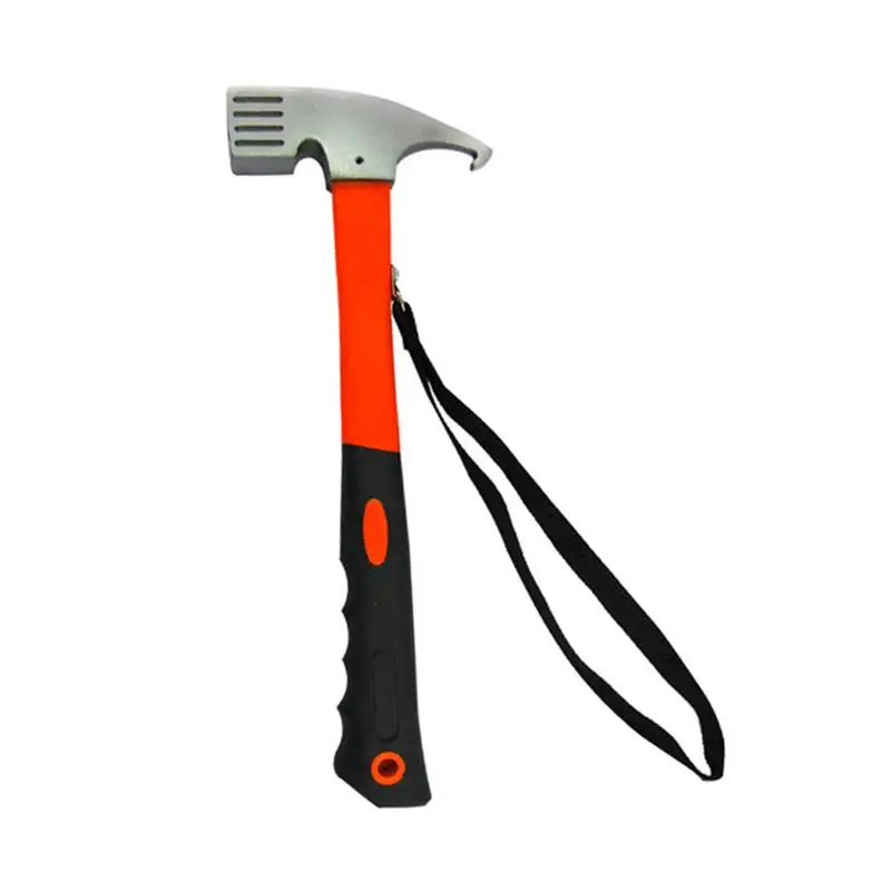 

Tent Steel Hammer Life-Saving Tool Practical Tent Nail Extractor Claw Hammer For Outdoor Escape Emergency(Orange/Blue)