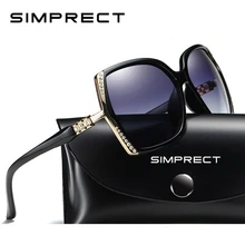 SIMPRECT, поляризационные солнцезащитные очки для женщин,, негабаритные солнцезащитные очки, Ретро стиль, роскошные, брендовые, дизайнерские, квадратные, солнцезащитные очки для женщин