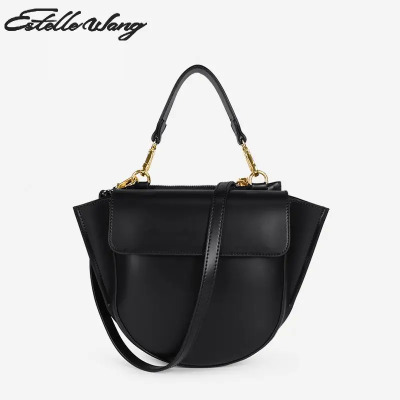 

Estelle Wang Stitching Collision Color Totes Ladies Retro Shell Leisure Wing Bag Handbags Women Patchwork Oblique Shoulder Bag