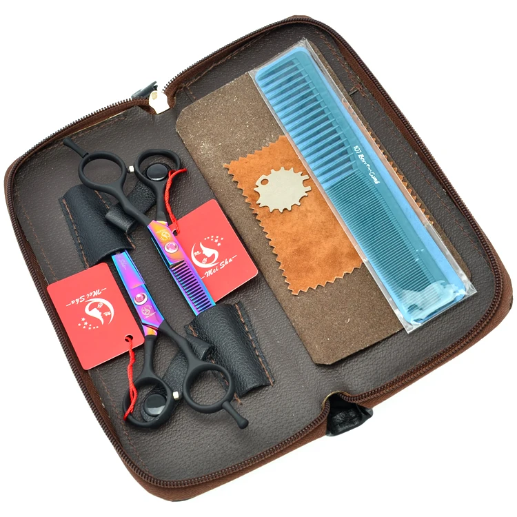 

Meisha 5.5 inch Soft Handle Design Hairdressing Scissors Set Barber Shop Cutting Thinning Styling Tools Salon Shears HA0170