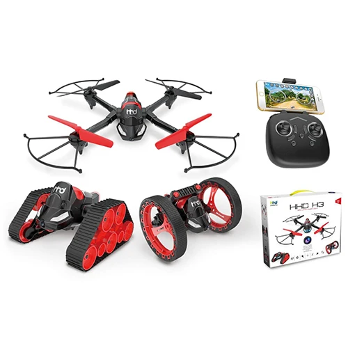 

3-in-1 HHDH3 Quadcopter Exploring Space Car Cool Stunt Bouncer Multi-function Combination Toy Land and Air Dual Mode RC Drones