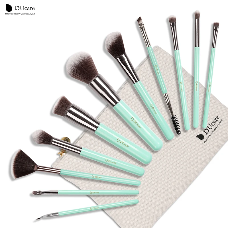 DUcare 11 pcs Makeup Brushes Set Powder Foundation Eyeshadow Eyebrow Make Up Brushes Synthetic Hair Cosmetic tools with a Bag DUcare 11 pcs Makeup Brushes Set Powder Foundation Eyeshadow Eyebrow Make Up Brushes Synthetic Hair Cosmetic tools with a Bag