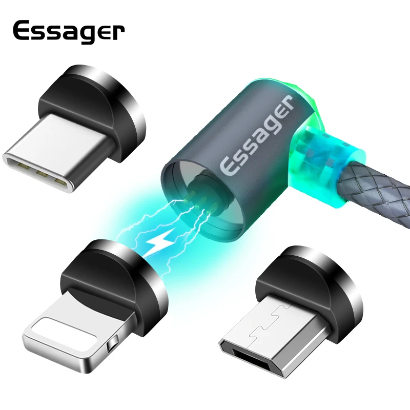 Goede Essager Magnetische Usb kabel Voor iPhone Type C Magneet Opladen Draad Micro USB Charger Cable Voor Samsung Android Mobiele Telefoon kabel