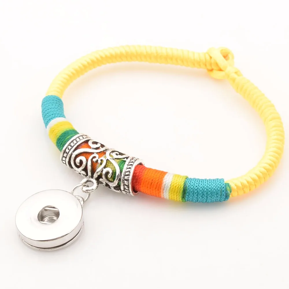 19cm multicolor snap Bracelet, snap button bracelets For Women Fit 18mm button NB5214in Charm