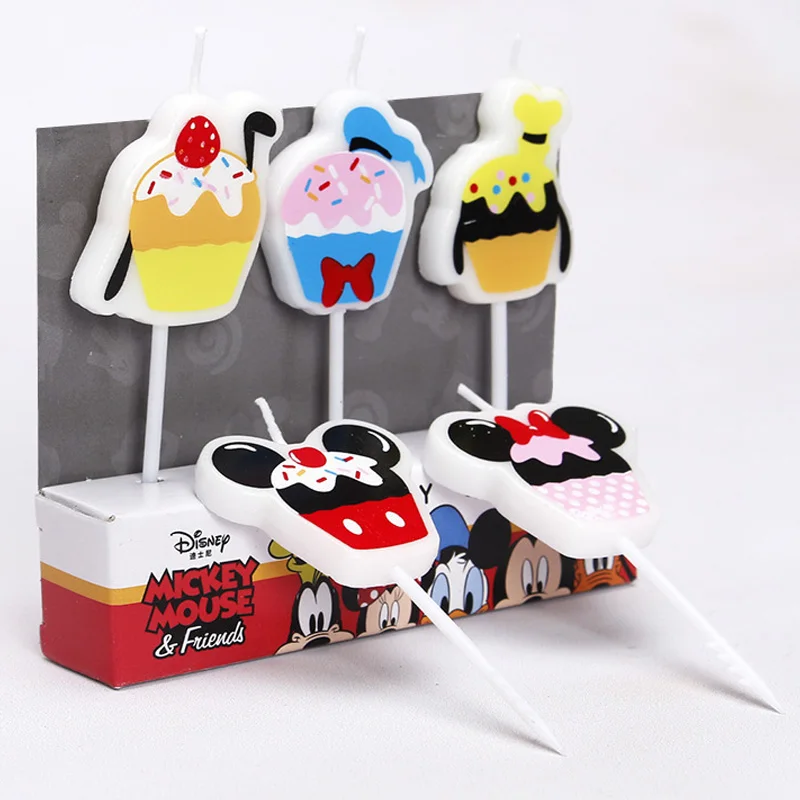 

Disney 5pcs Fruit Mickey Minnie Mouse Cake Candles Kids Birthday Decoration Party Cake Topper Party Supplies Kid's Gift candle