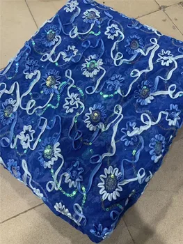 

Sequin Fabric African Fabric Lace 2019 Sequin Embroidery Tulle Lace Fabric High Quality Nigerian Party Dress 5yards (6-19