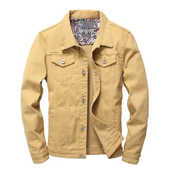 

MORUANCLE Fashion Men Casual Jean Jackets And Coats Slim Fit Denim Trucker Jacket Outerwear Solid Color Muliti Color Size S-3XL