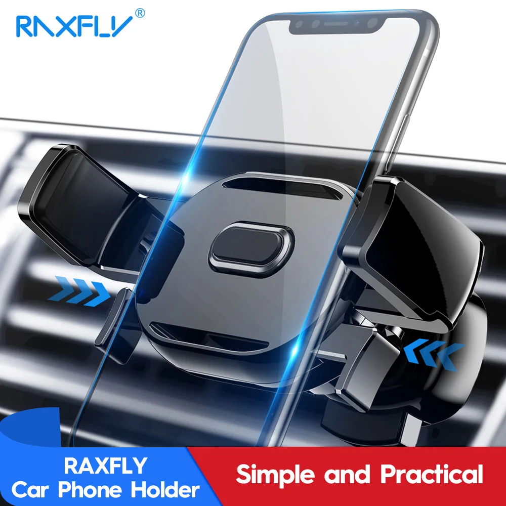 

RAXFLY Air Vent Mount Phone Car Holder For iPhone XS Max XR XS X 8 7 Plus For Huawei P30 P20 Lite Adjustable Phone Holder Car