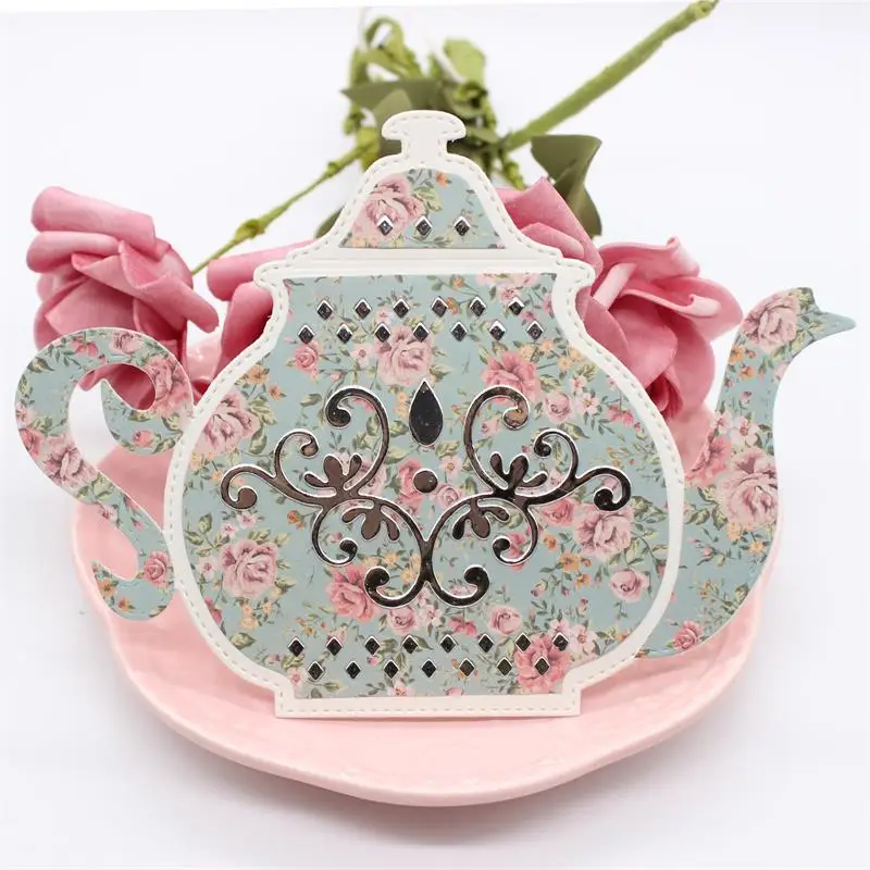 

Teapot Tea cup Metal Cutting Dies Stencils for DIY Scrapbooking Decorative Embossing Paper Card Making Craft