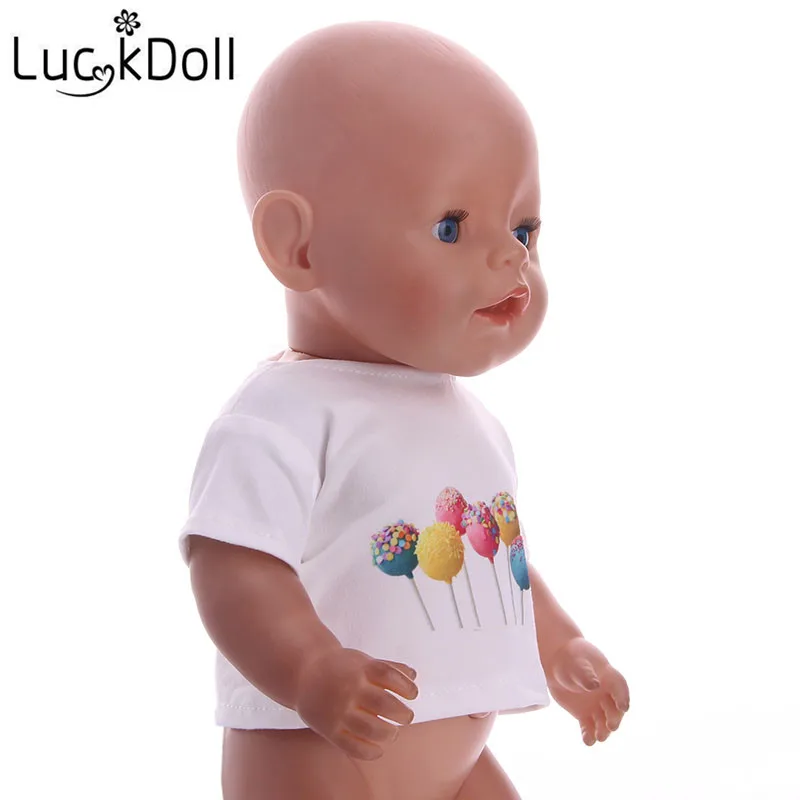 LUCKDOLL хлопковая Футболка Подходит для 18-дюймовые американская кукла Logan кукла мальчик одежда аксессуары игрушки для детей