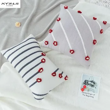 

XYZLS Embroidered Pillowcase Home Decor Cushion Cover 100%Cotton Throw Pillowcase Pillow Covers Without Filling