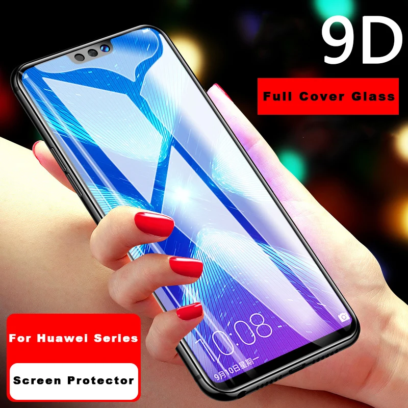 

9D Tempered Glass For Honor 8C/8A/8X Max Glass For Huawei P Smart 2019 Screen Protector Glass on Honor 10 Lite 9 View 20 Glass