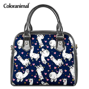

Coloranimal Cute Cartoon Alpaca Printing Llama Shoulder Bag Durable Women Leather PU Messenger Bag Teen Girl Crossbody Handbags