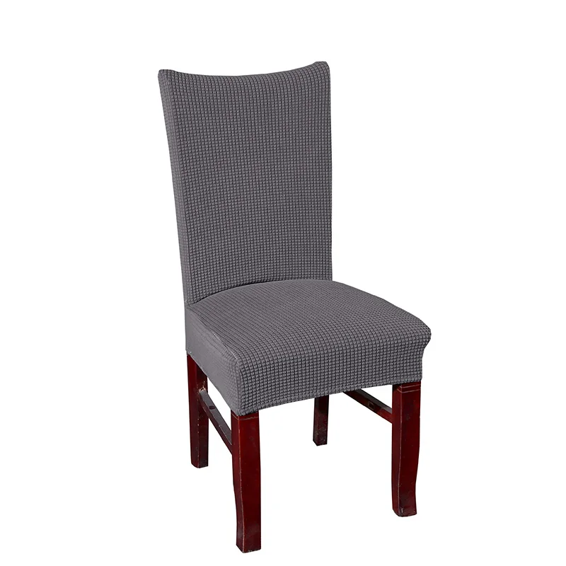 Жаккардовые чехлы для стульев, тянущиеся чехлы для стульев, моющиеся Защитные чехлы для обедов, чехлы для гостиничного банкета, домашнего декора - Цвет: Grey