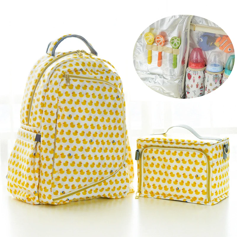 

2pcs/set Nappy Backpack Bag Mummy Large Capacity Bag Mom Baby Multi-function Waterproof Outdoor Travel Diaper Bags For Baby Care