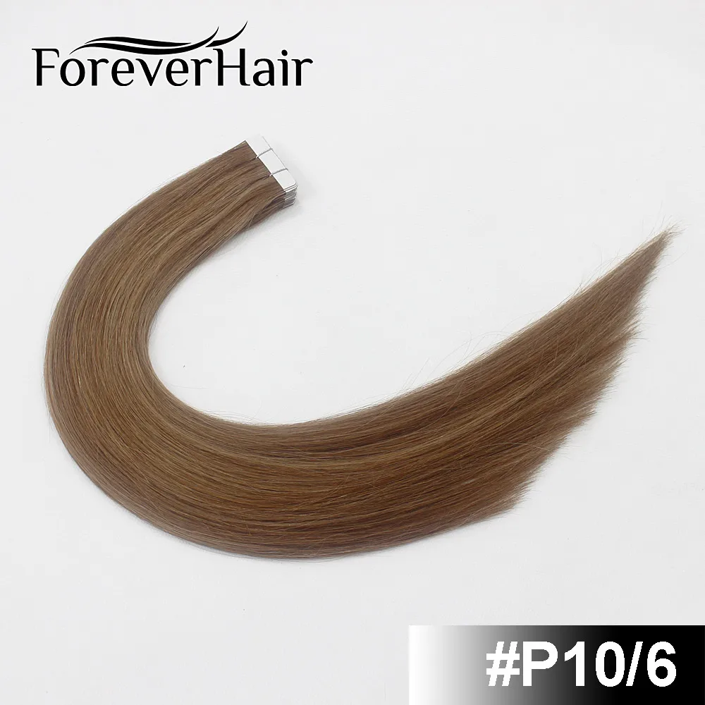 FOREVER HAIR 2,0 г/шт. 1" Remy лента для наращивания человеческих волос коричневый 8#20 шт/упаковка Высший сорт бесшовная кожа наращивание волос 20шт - Цвет: P10/16