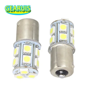 

100pcs Auto led lamp S25 BAY15D 1156 13 smd 5050 LED 13SMD 3 chips car led tail lap turn signal light 360 lighting Car Lights