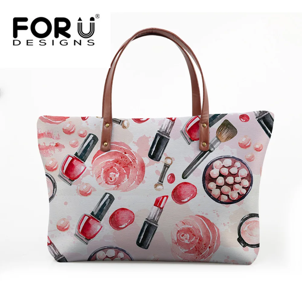 

FORUDESIGNS Tote Bag Baobao Women Big Handbag Lipstick Food Print Ladies Shoulder Bags Beach Bag Shopping Casual for Girls