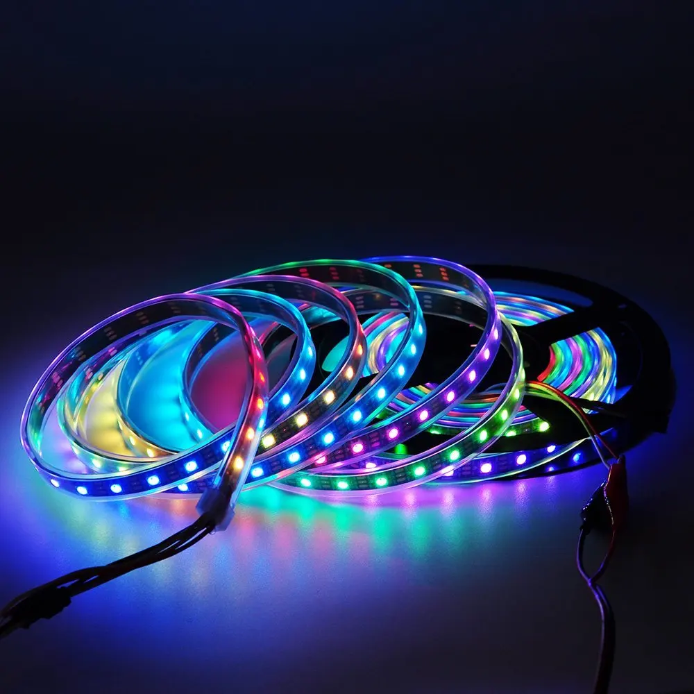 Полный Цвет RGB Светодиодные ленты светильник адресуемых программируемый WS2811 WS2812 IC 5050 5/12V DIY украшения праздника лампа лента 30/60 PIX