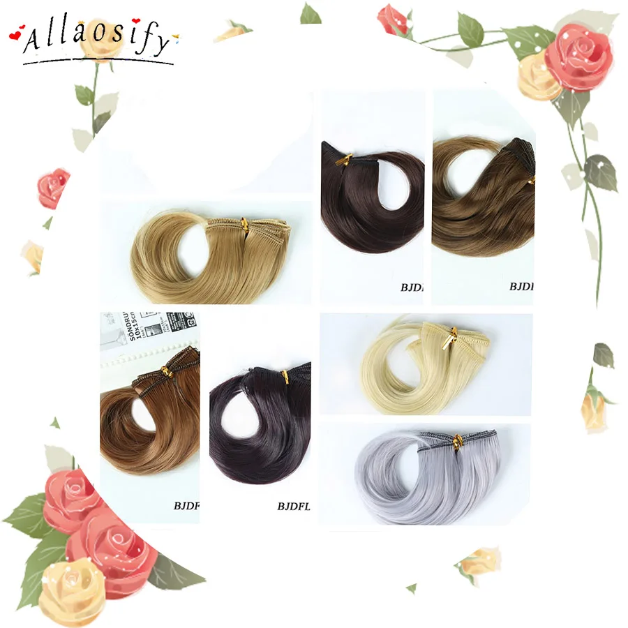 

Allaosify 15*100cm Multicolor Gold brown black silver 1/3 1/4 1/6 High temperature wire dolls wig BJD hair