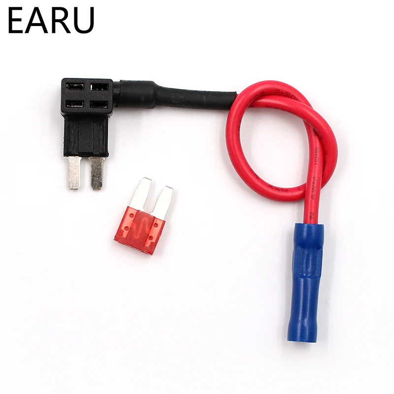 12V Fuse Holder Add-a-circuit TAP Adapter Micro Mini Standard Ford ATM APM Blade Auto Fuse with 10A Blade Car with holder car fuse kit blade fuses car fuse holder fuse holder car fuses fuse adapter holder