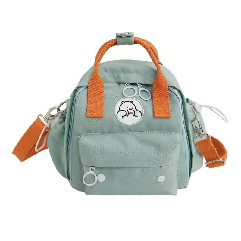 Милый узор Водонепроницаемый женский рюкзак на плечо школьные сумки Мини Размер Рюкзак Однотонный женский - Цвет: Зеленый