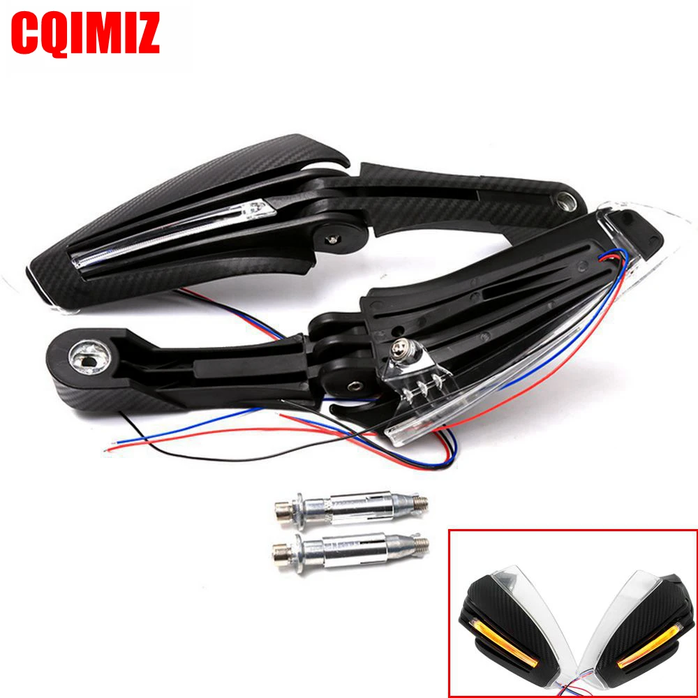 

7/8" 22mm Universal Black Motorcycle Handguards Hand Guard Protector With LED Turn Signal Light For ATV Dirt Bike
