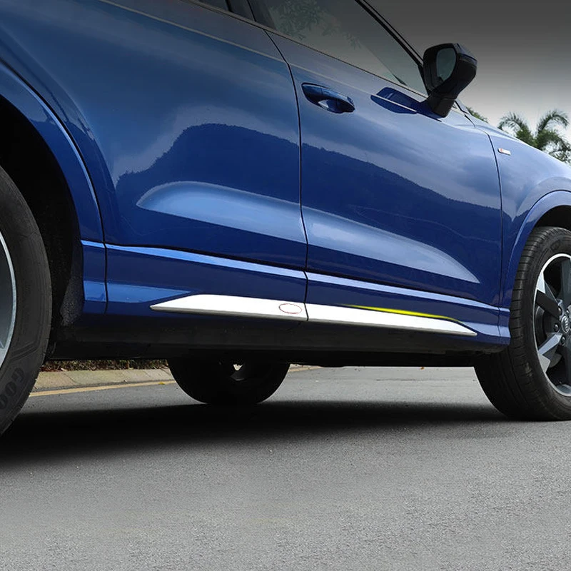 

For Audi Q3 2019 Stainless Steel Side Door Body Molding Stickers Cover Trim Car Styling Accessories