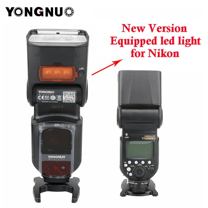 

YONGNUO YN968N Wireless Flash Speedlite TTL 1/8000 Equipped with LED Light for Nikon DSLR Camera Compatible with YN622N YN560