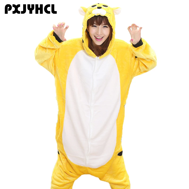 

Adult Anime Kigurumi Onesies Yellow Tiger Costume For Women Animal Black Devil Unicorn Onepieces Sleepwear Home Wear Cloths